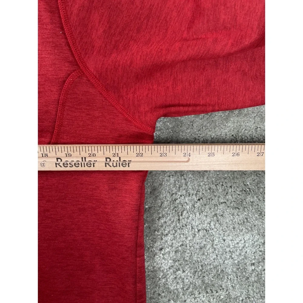 The North‎ Face Quarter Zip Pullover Mens Large Red Excellent Heathered Fleece